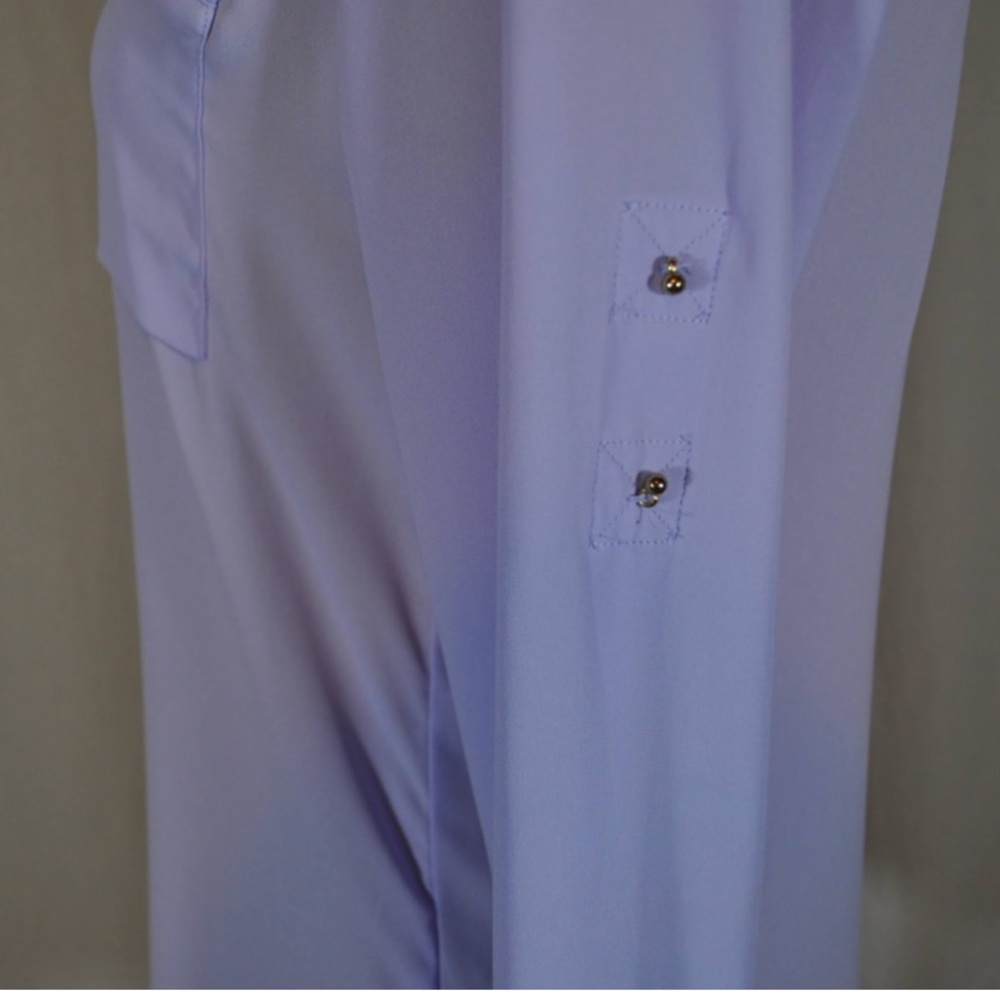 Express Lavender 1/4 botton Blouse - Picture 13 of 13